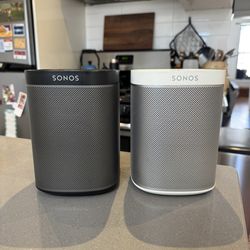 White and Black Sonos Speakers