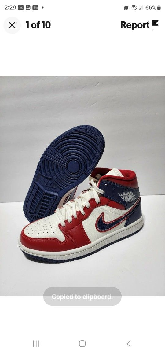 New Nike Air Jordan Mid SE USA Red Sail Navy Women's Size