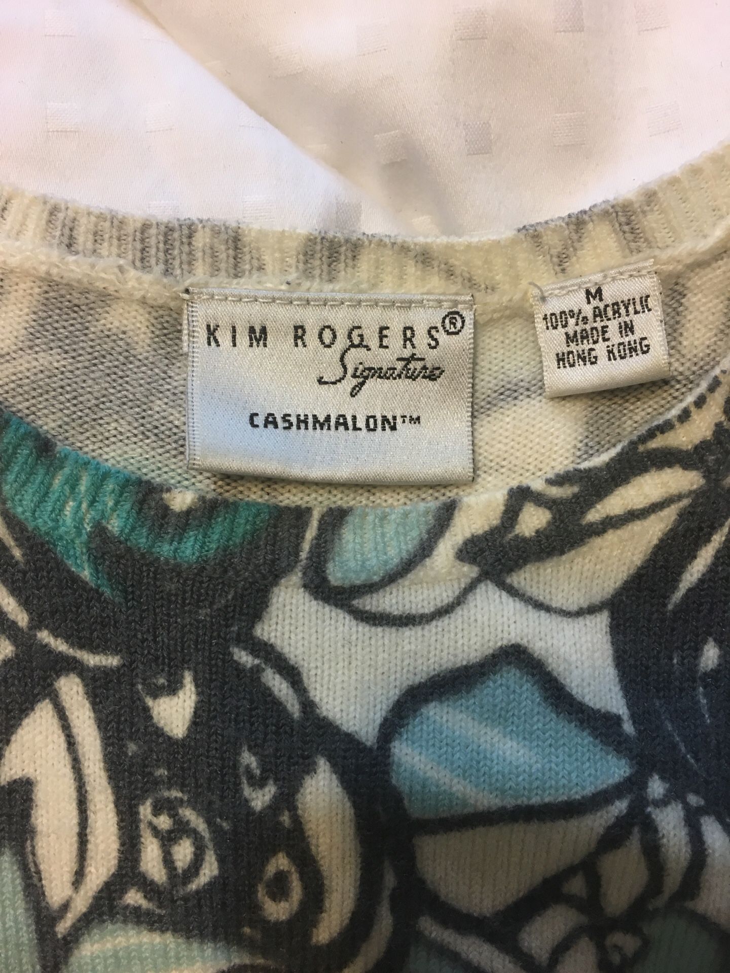 Kim Rogers Blue & Gray pullover sweater Sz M