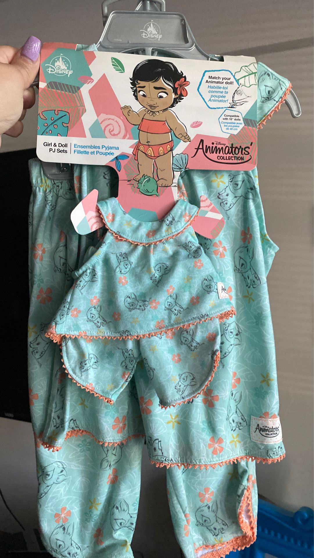 Disney Animators' Collection Moana Matching Pajama Set for Kids and Doll