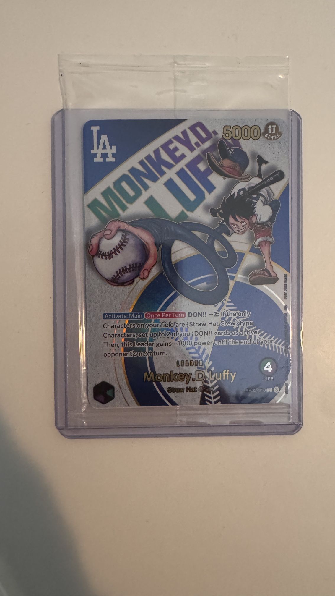 Dodgers one piece promo Card Monkey d Luffy