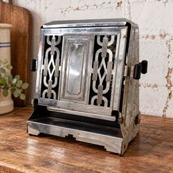 Antique 1930s Royal Rochester #13250 Art Deco Chrome Flip Door Toaster