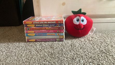 Veggie tales bundle plush and DVDs