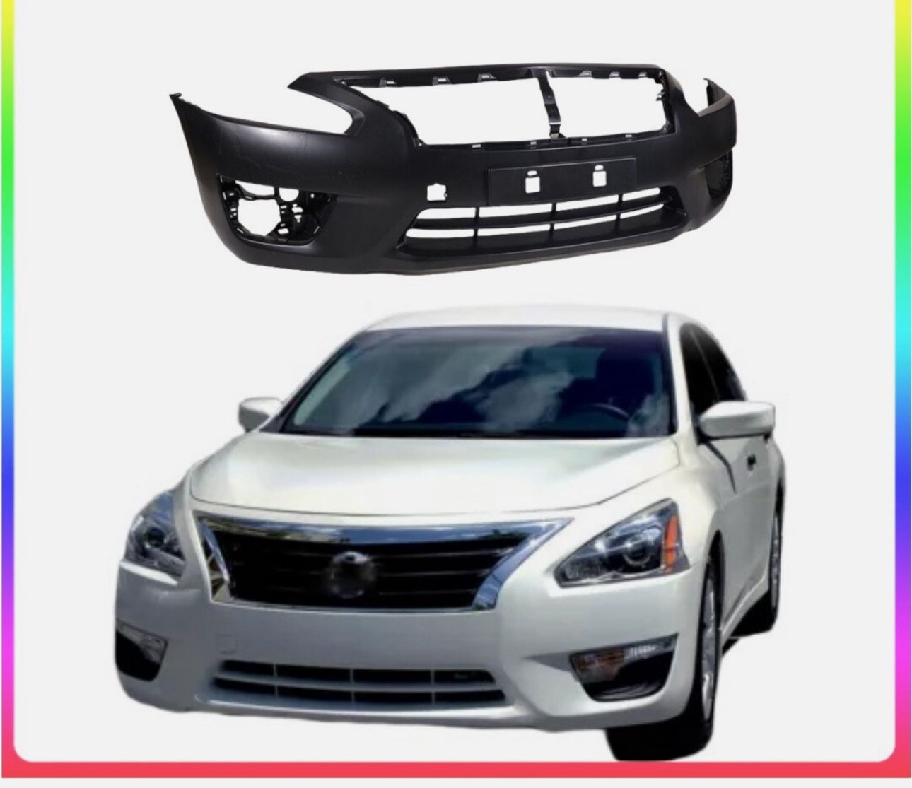 Front Bumper Cover Replacement for 2013 2014 2015 Nissan Altima