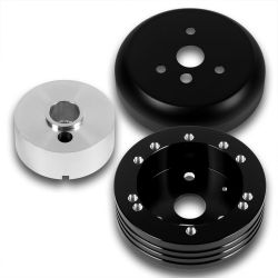 For 1960-1968 Chevy GMC Truck Model 5 & 6 Hole Steering Wheel Black Hub Adapter -(3-HUB-505-BK