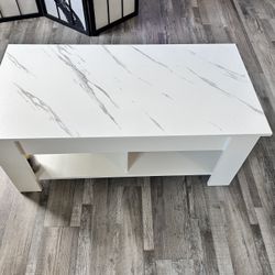 White Coffee Table with Storage