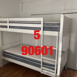  Twin over twin espresso or white Bunk Bed. Comes in boxes and requires assembly. Assembly not included. Comes with tool and instructions. Free delive