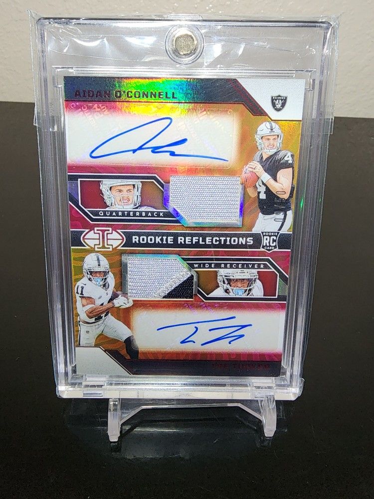 2023 Illusions Raiders Aidan O'Connell & Trey Tucker Patch Red Auto 09/50 