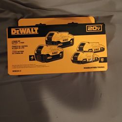 Brand New Dewalt 20v Batteries (4) Total