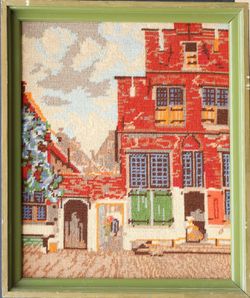The Little Street vintage tapestry depicting famous painting by Johannes Vermeer