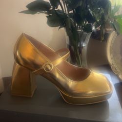 Gold New Platform Heels 
