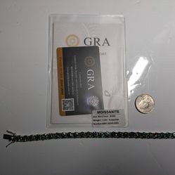 26 Inch Moissanite VVS  Turquoise 925 Sterling Silver Chain, New, Never Worn