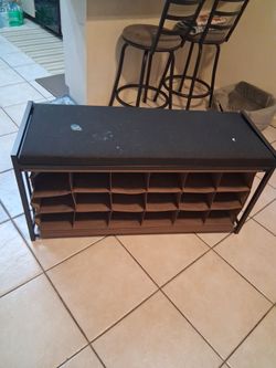 Shoe Rack Bench with Storage Cubbies