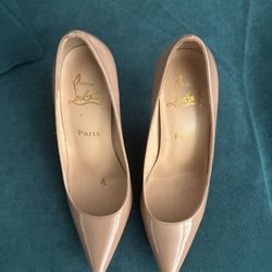 Christian Louboutin Beige Red Bottom Heels 