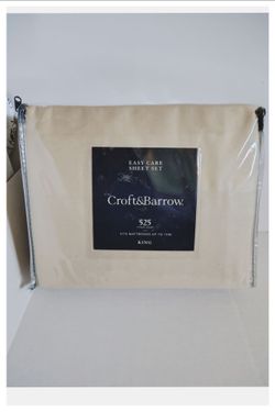 Croft & Barrow 'KING' Easy Care 4pc Sheet Set - 525 Thread Count - Ivory *NEW*