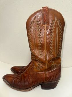 Dan Post Lizard Leather Cowboy Boots Size 10
