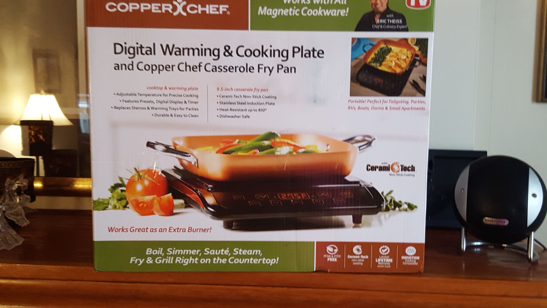 COPPER CHEFF COOK/WARM PLATE & PAN