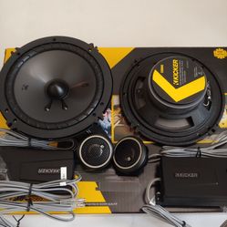 KICKER 1 PAIR 6.5" 300 WATTS COMPONENT SET WITH CROSSOVER CAR SPEAKER