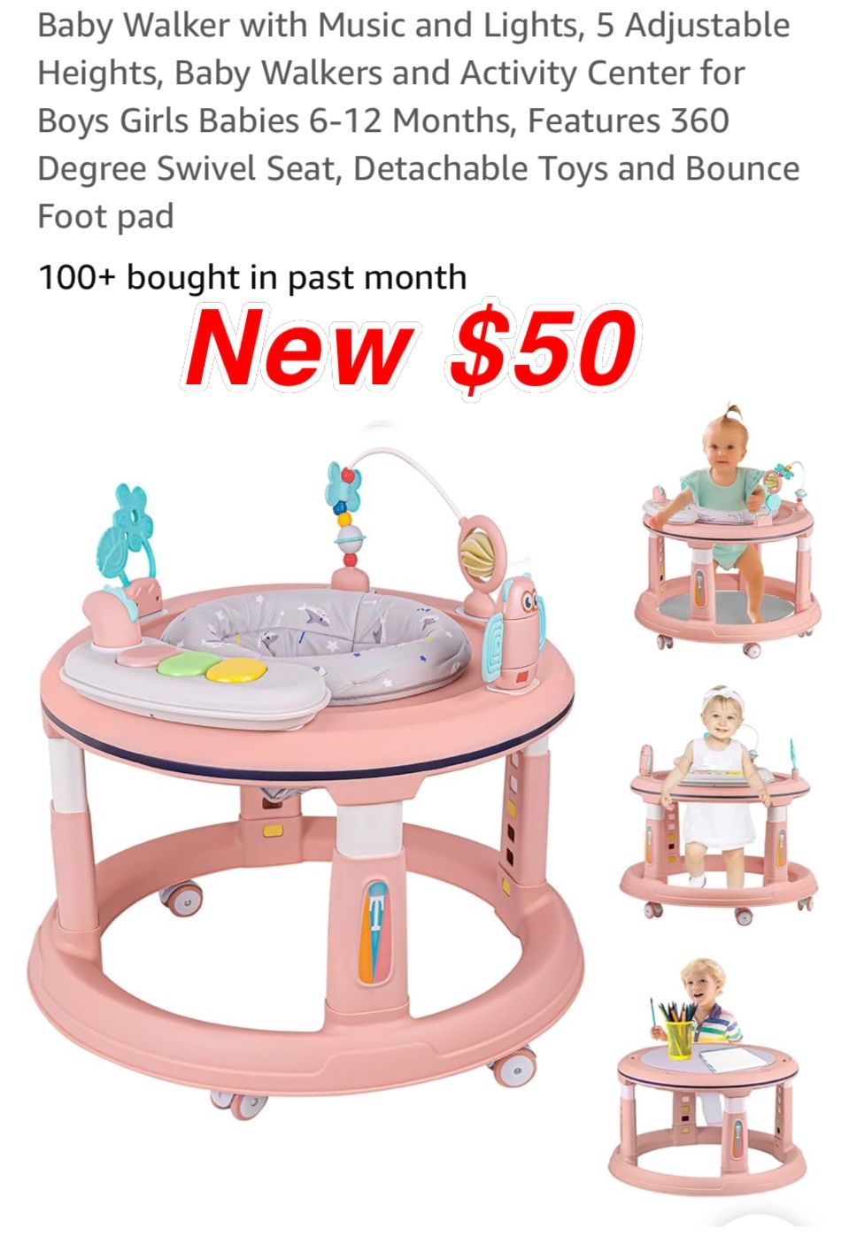 New girls pink walker $50 cash only east Palmdale off 47th