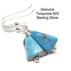 Turquoise Genuine Stone .925 Sterling Silver Earrings