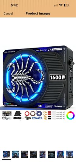 1600w Slim Under Seat Car Subwoofer and Amp Package