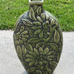 Beautiful Green Glazed Vase! 23” High (READ Description)