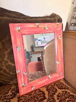 Hand-Painted Bee & Floral Mirror 🐝