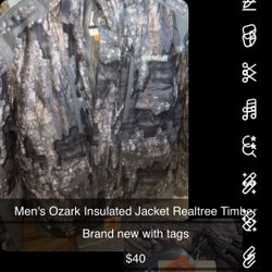 Men's Medium Ozark Insulated Realtree Timber Jacket 