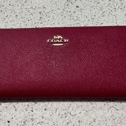 Leather Coach Wallet Mulberry/Purple/Burgundy