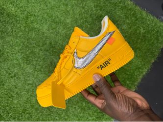 Off white Nike Air Force 1s yellow