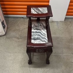 Antique Chinese corner table wooden marble