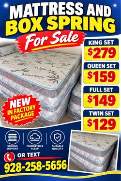 Bamboo Mattress and Box Spring Set