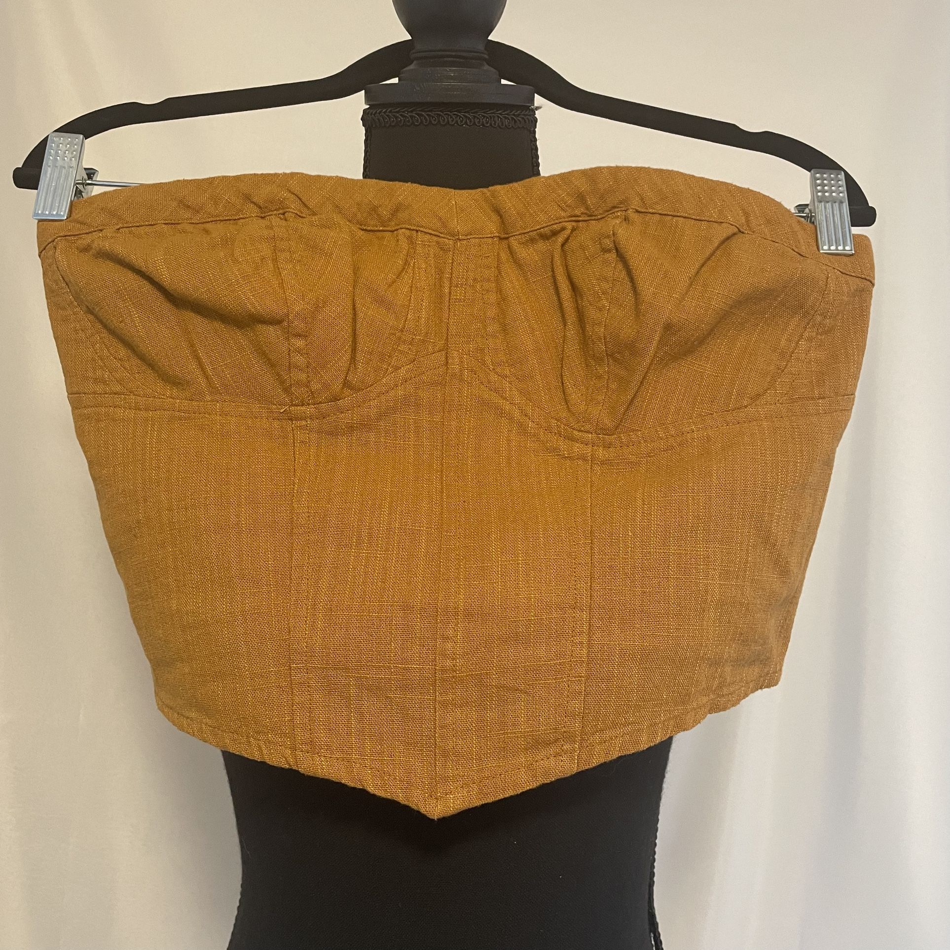 Women’s S Free People Halter Top Tube Top Mustard Gold