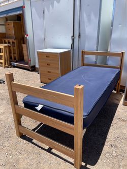 Twin Beds Full Set includes Mattress, Platform and Both Ends