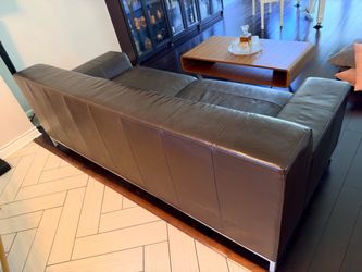 Leather sofa-across country moving sale -all must go