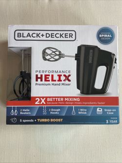 Black & Decker Performance HELIX Premium Hand Mixer Black with Snap-On Case