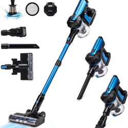 Cordless Vacuum Cleaner, Powerful Suction Stick Vacuum Cordless Rechargeable with HEPA Filters, Hand Held Vacuum Cleaner for Hard Floor Carpet Pet Hai