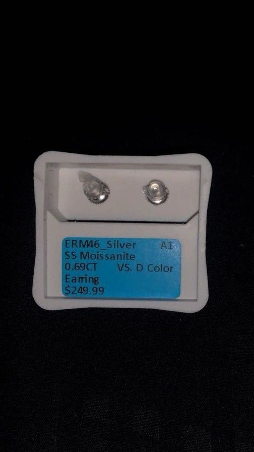 925 Sterling Silver Moissanite Stud Earrings