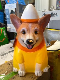 Haunted Living 1.5-ft Lighted Candy Corn Corgi Blow Mold