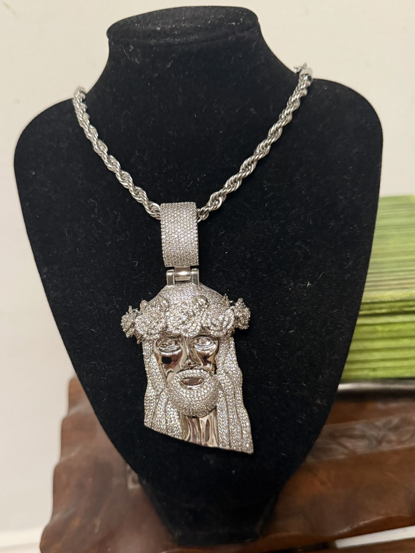 Jesus Pendant & Rope Necklace