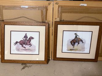 Pair of Remington Framed Prints