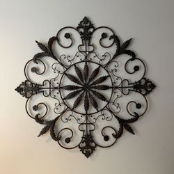 Set of 3 Decorative Metal Wall Art Pieces – Rustic / Farmhouse Style