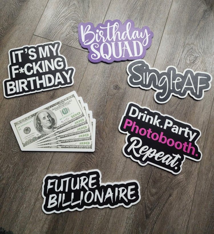 Photobooth Props - Single Fun Birthday