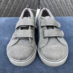 BabyGap Velcro Dark Gray Canvas Toddler Boys Shoes Size 8