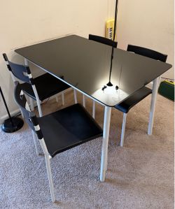 Glass Dining Table Set with Chairs