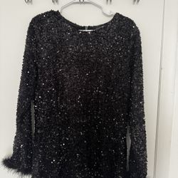 SEQUIN MAXI DRESS - BLACK
