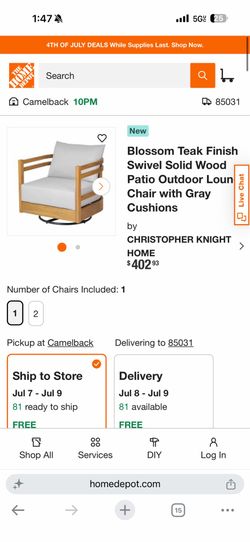 CHRISTOPHER KNIGHT HOME swivel chair