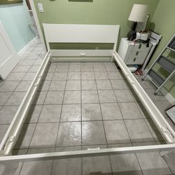 West Elm White Queen bed frame  