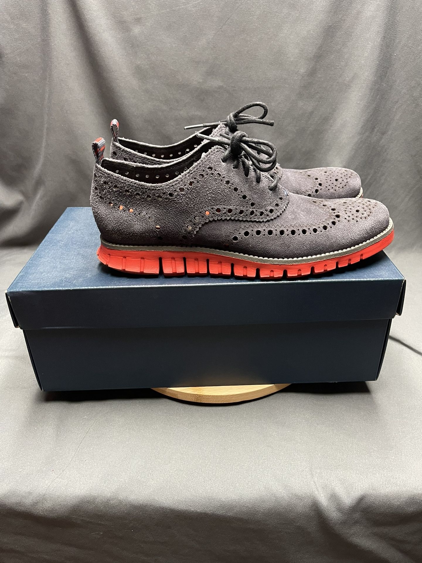 Cole Haan Zerogrand Wingtip Oxford Gray Suede Shoes C29670 Men main image 4