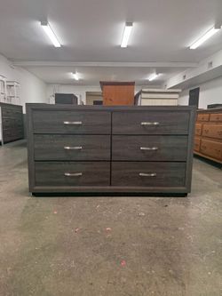 Gray 6 Drawer Dresser